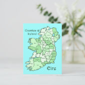 Postale Carte des comtés d'Irlande (Debout devant)