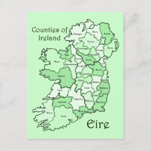Postale Carte des comtés d'Irlande