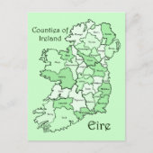 Postale Carte des comtés d'Irlande (Devant)