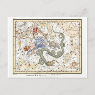 Postale Carte des constellations d'astronomie vintage