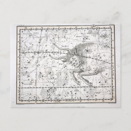 Postale Carte des constellations planche XIV (Devant)