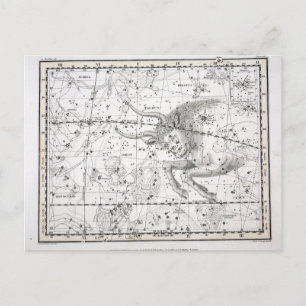 Postale Carte des constellations planche XIV