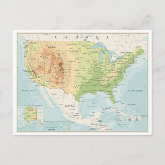 Postale Carte des couleurs du monde (Devant)