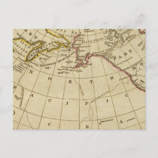 Postale Carte des découvertes faites par Cook et Clerke (Devant)