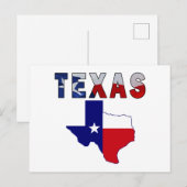 Postale Carte des drapeaux avec le Texas (Devant / Derrière)
