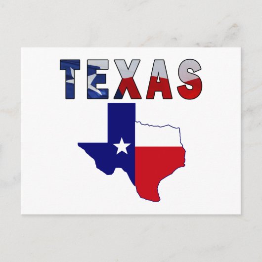 Postale Carte des drapeaux avec le Texas (Devant)