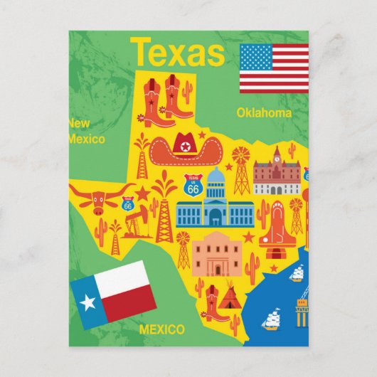 Postale Carte des enfants au Texas (Devant)