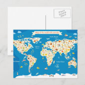 Postale Carte des enfants du monde avec animaux (Devant / Derrière)
