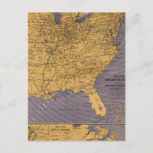 Postale Carte des États de l'Atlantique