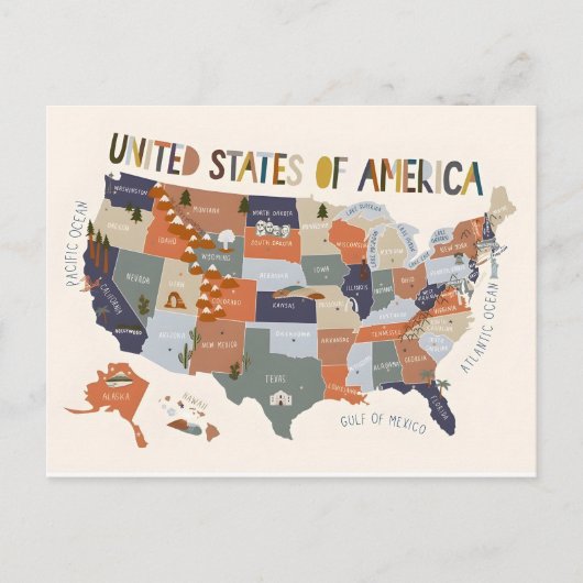 Postale Carte des États-Unis (Devant)
