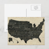 Postale Carte des États-Unis (Devant / Derrière)