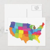 Postale carte des états-unis (Devant / Derrière)