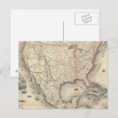 Postale Carte Des États-Unis (Devant / Derrière)