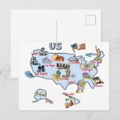 Postale carte des Etats-Unis, attractions, monuments, gran (Devant / Derrière)