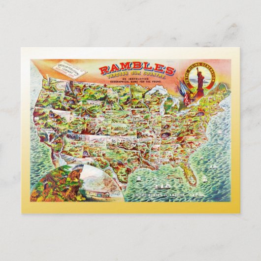 Postale Carte des États-Unis c1890 (Devant)