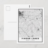 Postale Carte des Finger Lakes (Devant / Derrière)