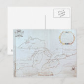 Postale Carte des Grands Lacs (Devant / Derrière)