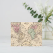 Postale Carte des hémisphères du monde par Mitchell (Debout devant)