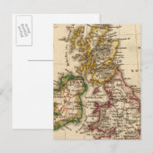 Postale Carte des îles britanniques (Devant / Derrière)