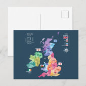Postale Carte des îles britanniques (Devant / Derrière)