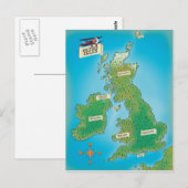 Postale Carte des îles britanniques (Devant / Derrière)