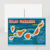 Postale Carte des îles Canaries  (Devant / Derrière)