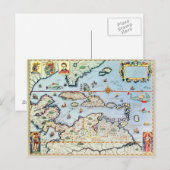 Postale Carte des îles des Caraïbes (Devant / Derrière)