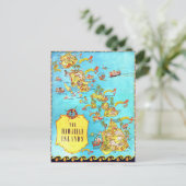 Postale Carte des îles d'Hawaii vintage (Debout devant)