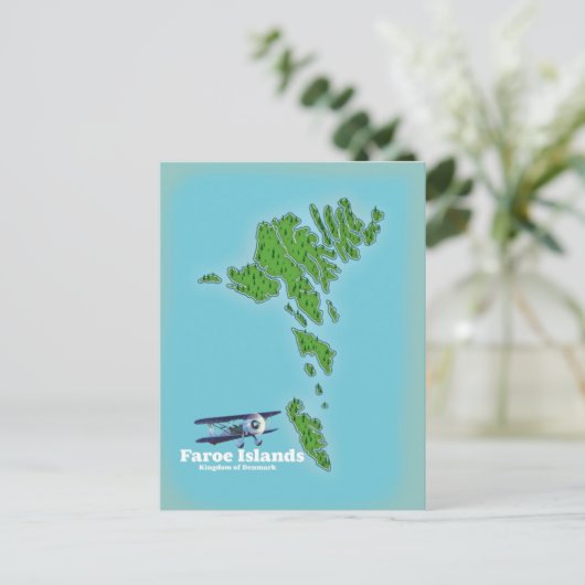 Postale Carte des îles Féroé Royaume du Danemark (Debout devant)