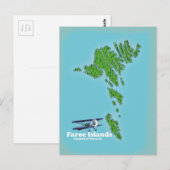 Postale Carte des îles Féroé Royaume du Danemark (Devant / Derrière)