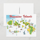 Postale Carte des îles hawaïennes (Devant / Derrière)