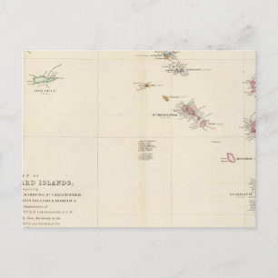 Postale Carte des îles Leeward