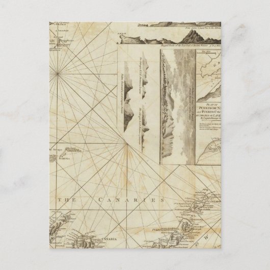 Postale Carte des îles Maderas et Canaries (Devant)