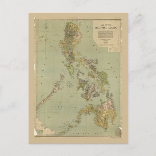 Postale Carte des îles philippines (1908) (Devant)