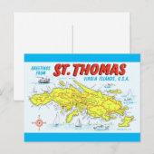 Postale Carte des Îles Vierges de St. Thomas (Devant / Derrière)