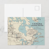 Postale Carte des itinéraires de la poste aérienne du (Devant / Derrière)