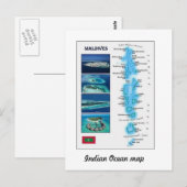 Postale Carte des Maldives (Devant / Derrière)