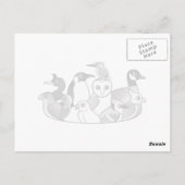 Postale Carte des oiseaux bleus (Dos)