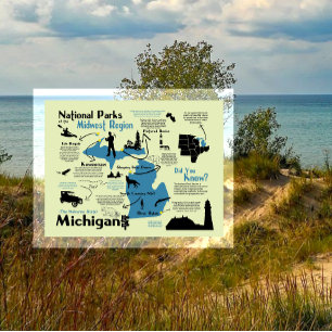 Postale Carte des parcs nationaux du Michigan