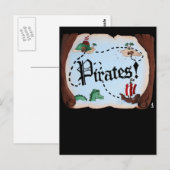 Postale Carte des pirates (Devant / Derrière)