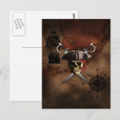Postale Carte des pirates (Devant / Derrière)