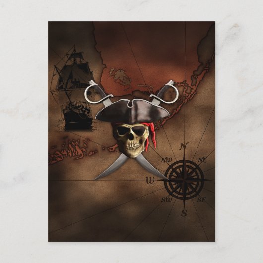 Postale Carte des pirates (Devant)
