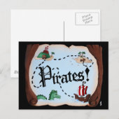 Postale Carte des pirates (Devant / Derrière)