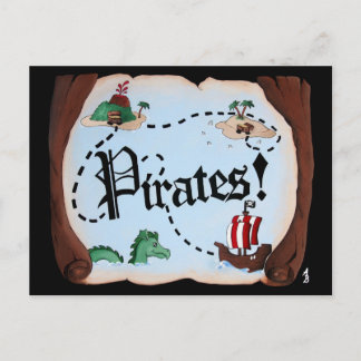 Postale Carte des pirates