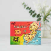 Postale Carte des plages du New Jersey (Debout devant)