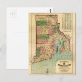 Postale Carte des plantations de l'île de Rhode et de la P (Devant / Derrière)