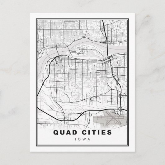 Postale Carte des Quad Cities (Devant)