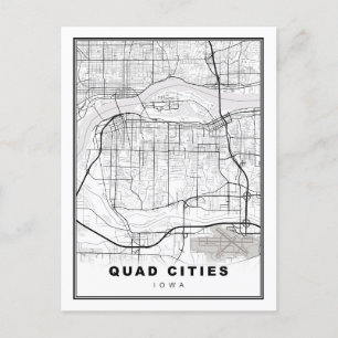 Postale Carte des quatre villes