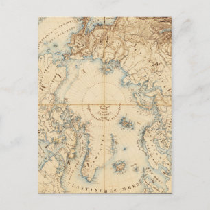 Postale Carte des régions arctiques et adjacentes (1855)