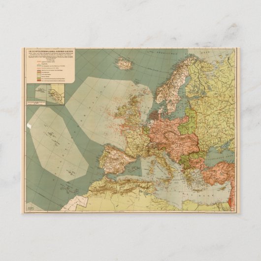 Postale Carte des sous-marins allemands de la Première Gue (Devant)